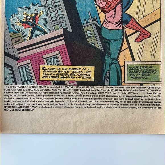 Marvel Peter Parker The Spectacular Spider-Man #8 Morbius 1977 UC Marvel Comics - Picture 5 of 7